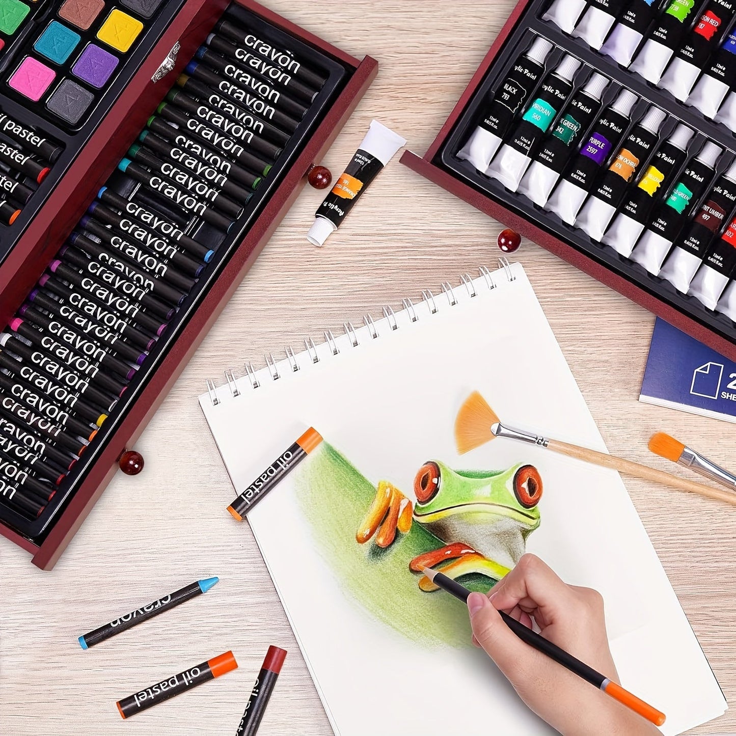 175-Piece Deluxe Art Set – Crayons, Colored Pencils & Acrylics