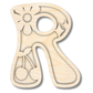 Unfinished Wood Layered Themed Letters | Groovy | A-Z | 2 Piece | up to 24"