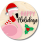 Unfinished Wood Happy Holidays Flamingo Door Sign Kit | Wood Craft Cutouts | 1/4" Thick |