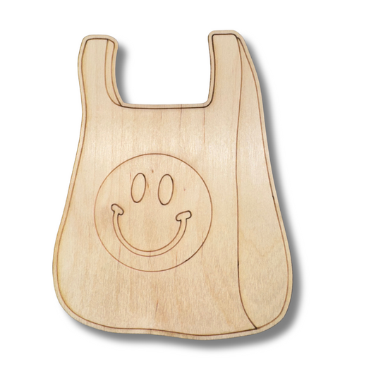 Unfinished Wood Etched Take Out Bag Shape | Paint By Line Crafts | up to 30" DIY