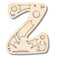 Unfinished Wood Layered Themed Letters | Groovy | A-Z | 2 Piece | up to 24"