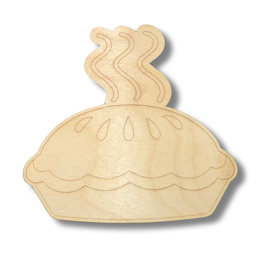 Unfinished Wood Etched Apple Pie Shape | Paint By Line Crafts | up to 30" DIY