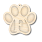 Unfinished Wood Layered Letter Paw Print Tags | A-Z | 2 Piece | 5" Wide | 1/8" Wood | Wood Craft DIY