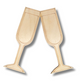 Unfinished Wood Etched Champagne Cheers Shape | Paint By Line Crafts | up to 30" DIY
