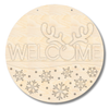 Unfinished Welcome Snowflake Reindeer Door Sign Kit | Wood Craft Cutouts | 1/4" Thick |