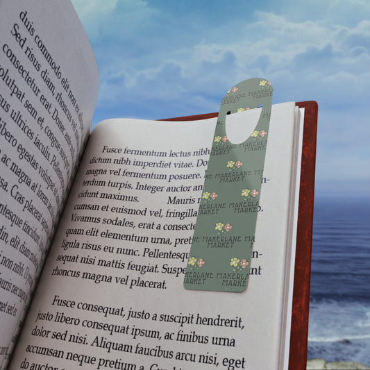 Makerlane Market Metal Bookmark — Green Patterned Page Marker