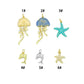 Enamel Jellyfish Blue starfish, Pearl starfish, Dolphin Pendant charm, Sku#A510