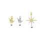 Gold Silver Shaka Hand Gesture Pearl North Star Pendant charm, Sku#A511