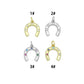 Colorful CZ Gold Silver U horseshoe Shape Pendant charm, Sku#A512