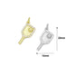 Clear CZ Gold Silver Pickleball Paddle Charm-sports pendant charms, sku#A517