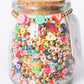 Polymer Fruit and Heishi Multicolor Metallic DIY Bead Jar