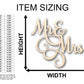 Mr. & Mrs. Sign Unfinished Wood Cutout Home Decor DIY