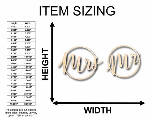 Mr. & Mrs. Sign Unfinished Wood Cutout Home Decor DIY wedding