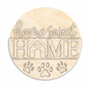 Unfinished Wood Dog Home Sweet Home Door Sign Kit | Wood Craft Cutouts | 1/4" Thick |