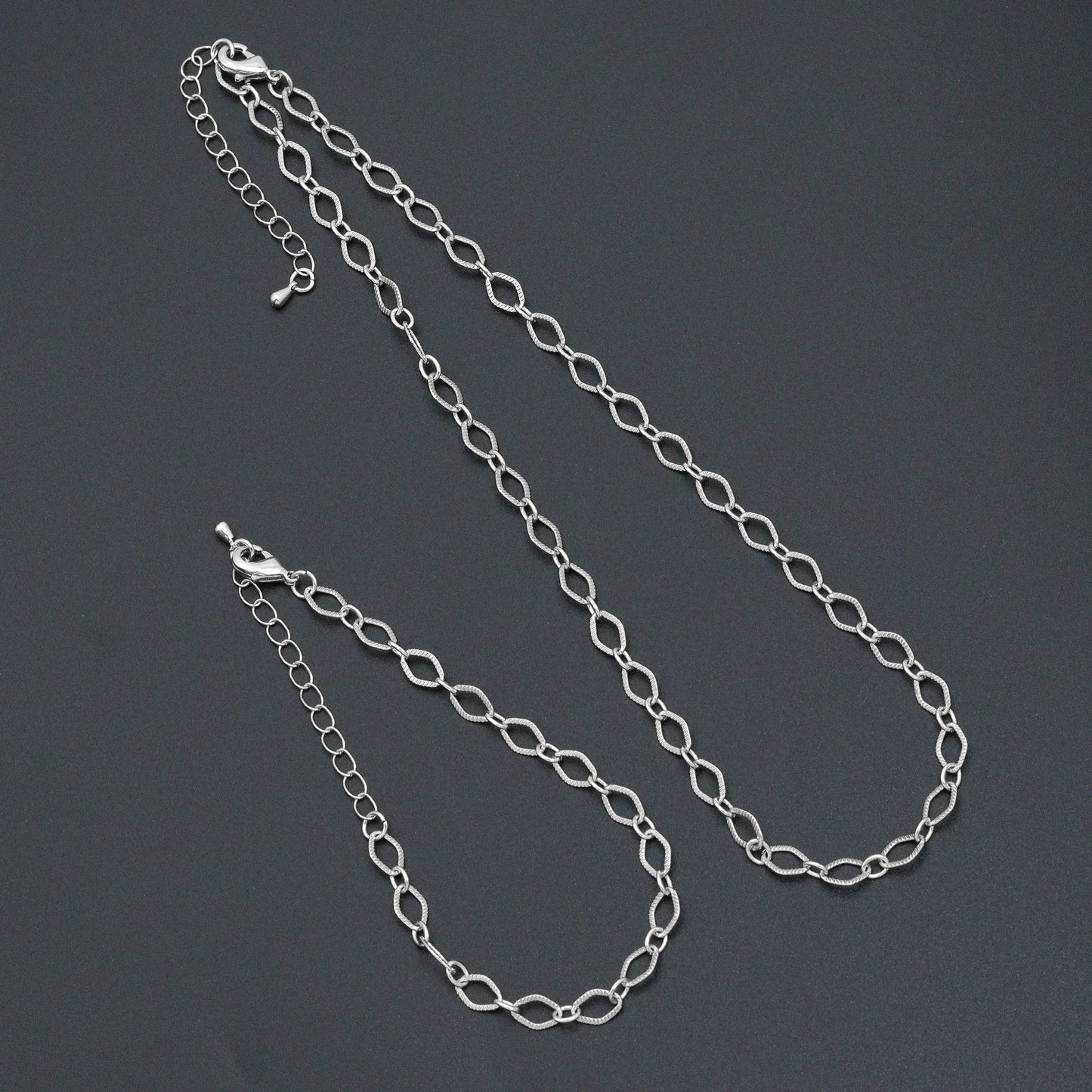 Diamond Shape Link Chain Necklace Bracelet, Charm bar necklace bracelet, sku#EF790