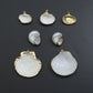 Associated Natural Seashell Pendant charm, Gold Trim Shell pendant charm, Assorted Seashells, Sku#EF823