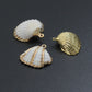 Associated Natural Seashell Pendant charm, Gold Trim Shell pendant charm, Assorted Seashells, Sku#EF823