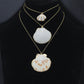 Associated Natural Seashell Pendant charm, Gold Trim Shell pendant charm, Assorted Seashells, Sku#EF823