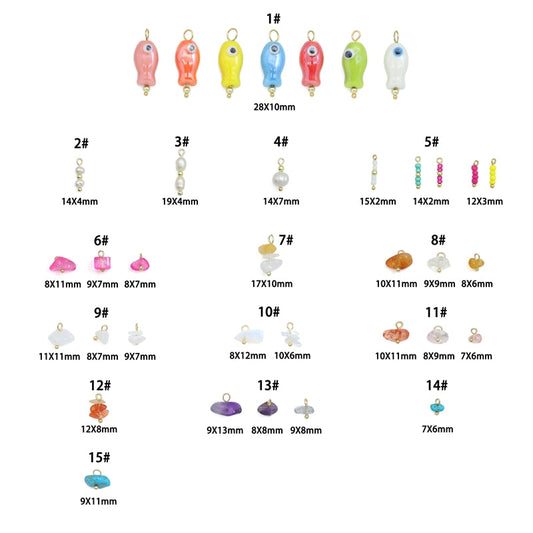 Colorful Ceramic Fish Charm Handmade gemstone beads charm For Necklace Bracelet Jewelry Making Supply, Sku#EF818