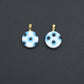 Blue White Evil Eye Ceramic Coin Pendant charm, Sku#EF820