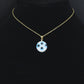 Blue White Evil Eye Ceramic Coin Pendant charm, Sku#EF820