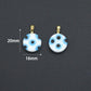 Blue White Evil Eye Ceramic Coin Pendant charm, Sku#EF820