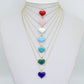 Crystal Stone Heart Pedant For Necklace Bracelet Jewelry Making Supply, Stone Heart Charm, Sku#EF829