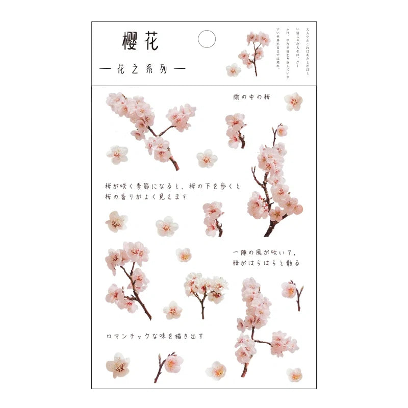 Yoofun Daisy Clover Babysbreath Fern Transparent PET Stickers | Floral Plant Sticker Set for Scrapbooking and DIY Crafts