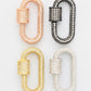 Fully CZ Pave Oval carabiner clasp, Sku#H138