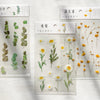 Yoofun Daisy Clover Babysbreath Fern Transparent PET Stickers | Floral Plant Sticker Set for Scrapbooking and DIY Crafts