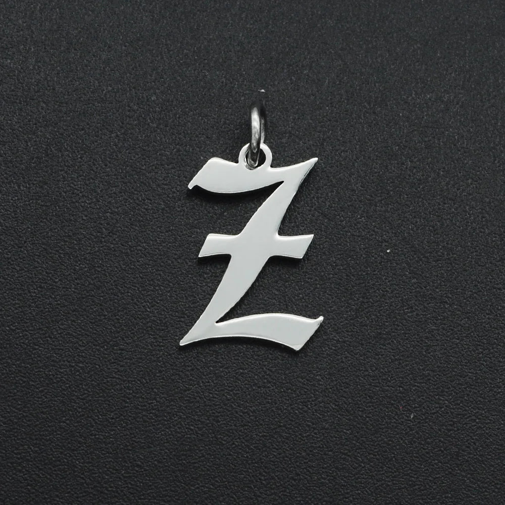 316 Stainless Steel Old English Letter Charms | DIY Alphabet Jewelry Findings for Bracelets and Necklaces