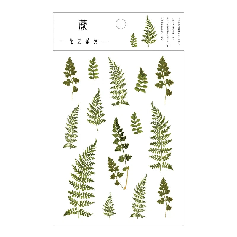 Yoofun Daisy Clover Babysbreath Fern Transparent PET Stickers | Floral Plant Sticker Set for Scrapbooking and DIY Crafts