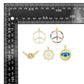 Colorful CZ Peace Sign Evil Eye Knot Connector Diamond Wheel Pendant charm, Sku#LK1280