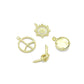 Colorful CZ Peace Sign Evil Eye Knot Connector Diamond Wheel Pendant charm, Sku#LK1280