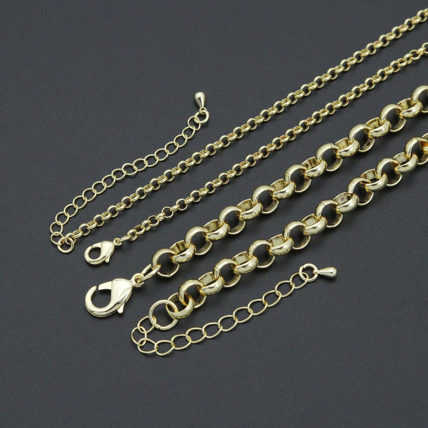 Rolo Link Chain Necklace Bracelet, Charm bar necklace bracelet, sku#EF793