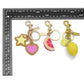 Lemon Lime Heart Star Pendant bag charm keychain, Sku#JL207