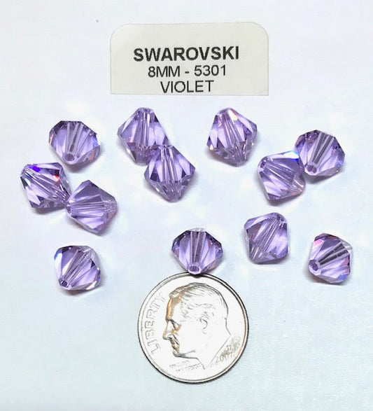 Swarovski Crystal Beads - Article 5301 - 8mm - Violet