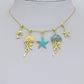 Enamel Jellyfish Blue starfish, Pearl starfish, Dolphin Pendant charm, Sku#A510
