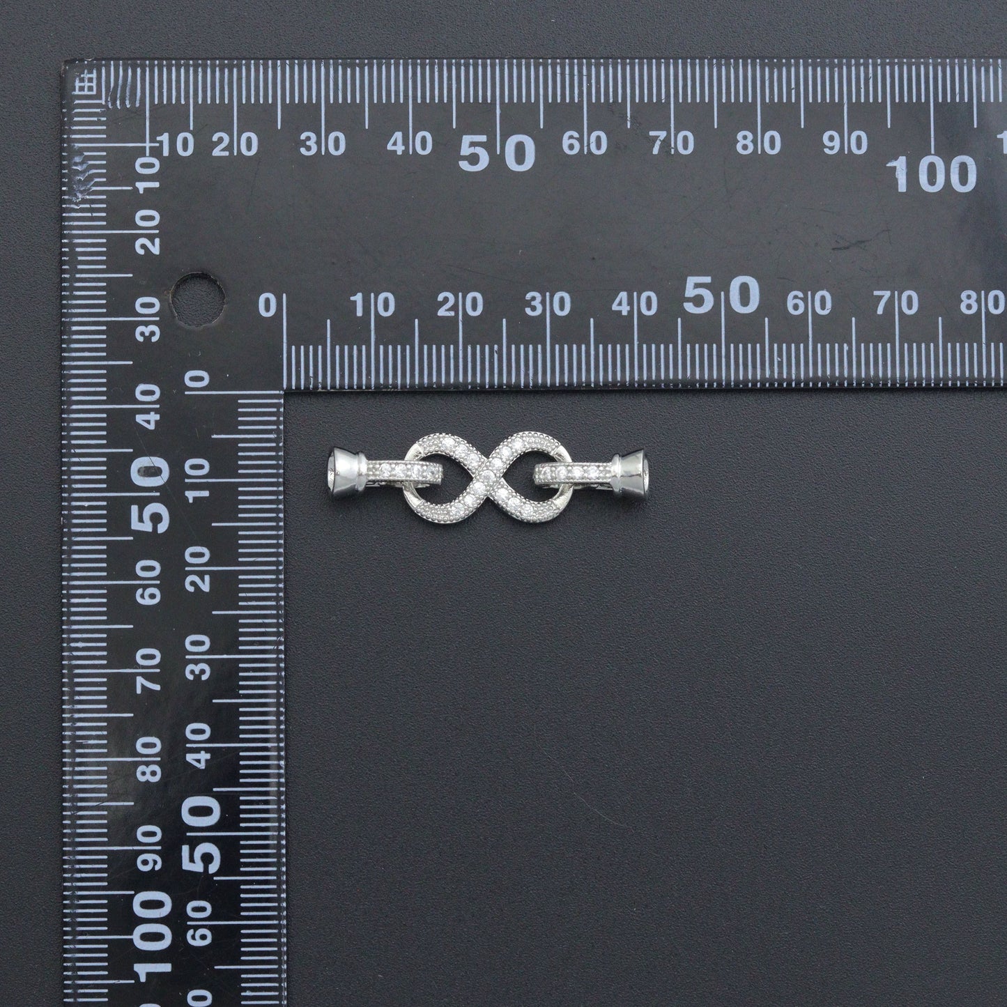 Silver Clear CZ Infinity clasp, Sku#LX877