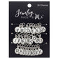 Silver Round White with Black Letters Alphabet Charms 26pc Set