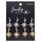 Gold and Silver Pave Crystal Starbursts Charm Set of 8