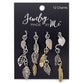 Silver and Gold Miniature Leaves 12pc Charm Set