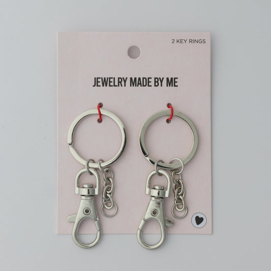 Silver Classic Key Rings with Lobster Hook 2pc