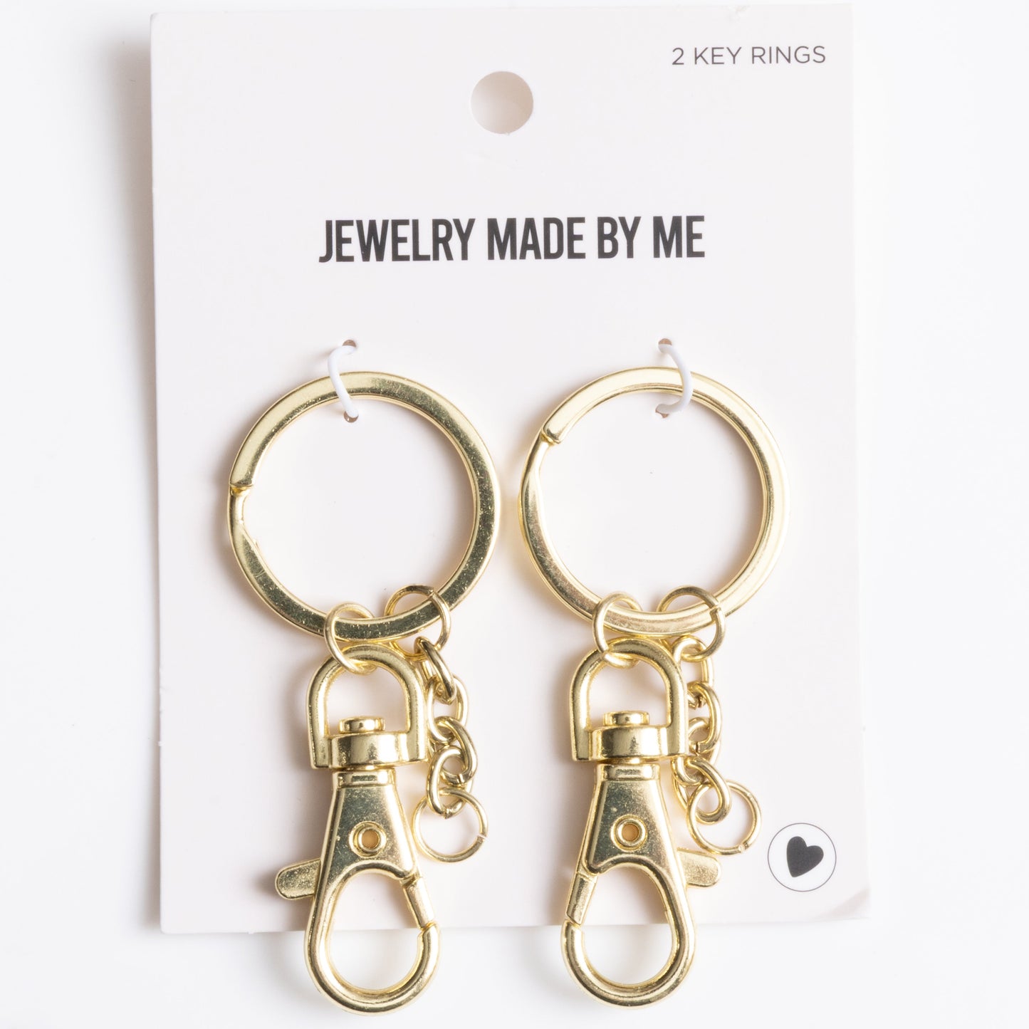 Gold Classic Key Rings with Lobster Clasp 2pc Set