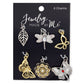 Silver and Gold Mixed Metal Garden Charms 6pc Set