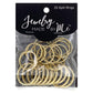 Gold Tone Split Rings, Two Sizes, Pack of 25