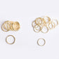 Gold Tone Split Rings, Two Sizes, Pack of 25