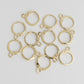 Gold Huggie Hoops 12mm Hinged  Earring Findings