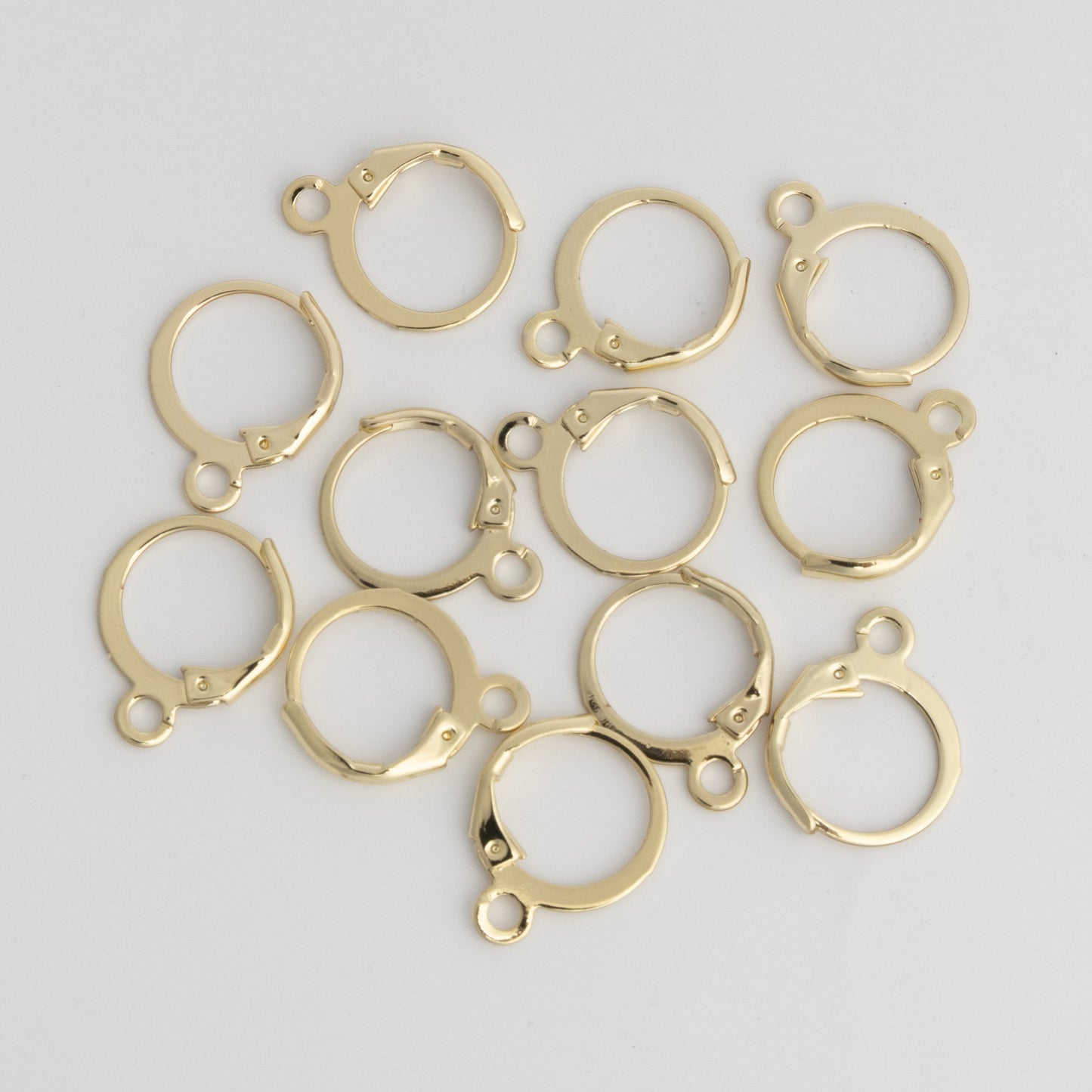 Gold Huggie Hoops 12mm Hinged  Earring Findings