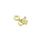 Clear CZ Gold Heart Paw Dog Bone Pendant Large Hole charm, Sku#LD774